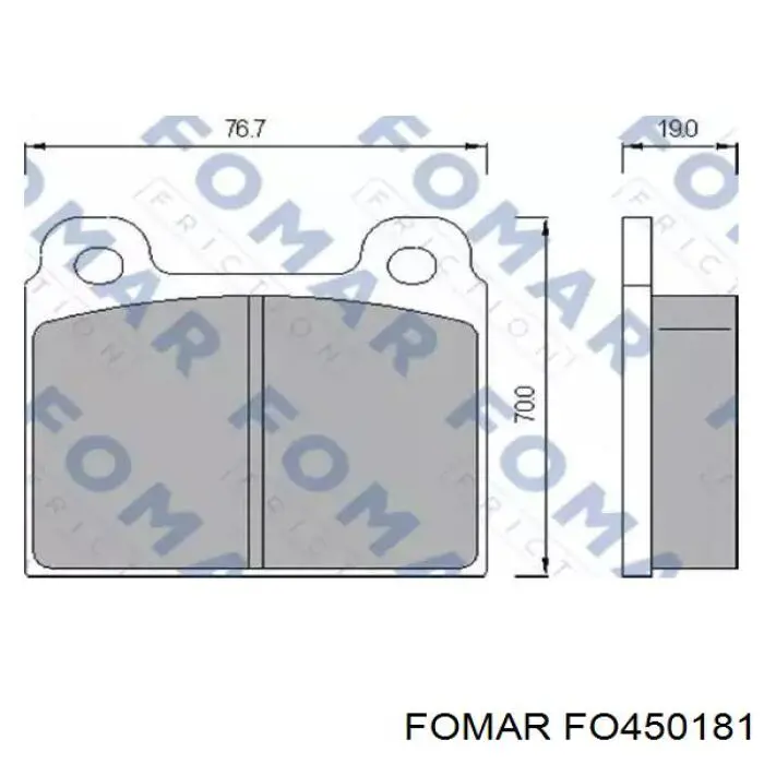 FO 450181 Fomar Roulunds sapatas do freio dianteiras de disco