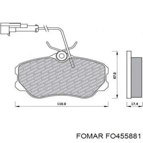 Передние тормозные колодки FO455881 Fomar Roulunds