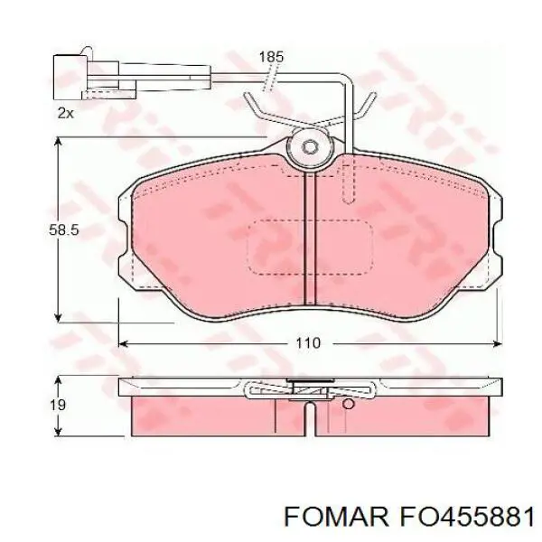 Купить FO455881 Fomar Roulunds Колодки тормозные