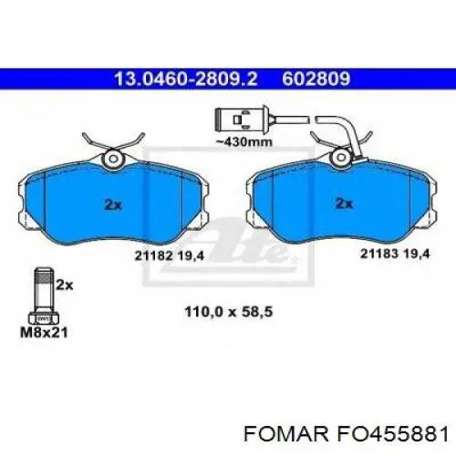 Купить 455881 Fomar Roulunds Колодки тормозные