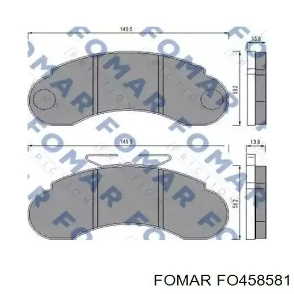 FO 458581 Fomar Roulunds передние тормозные колодки
