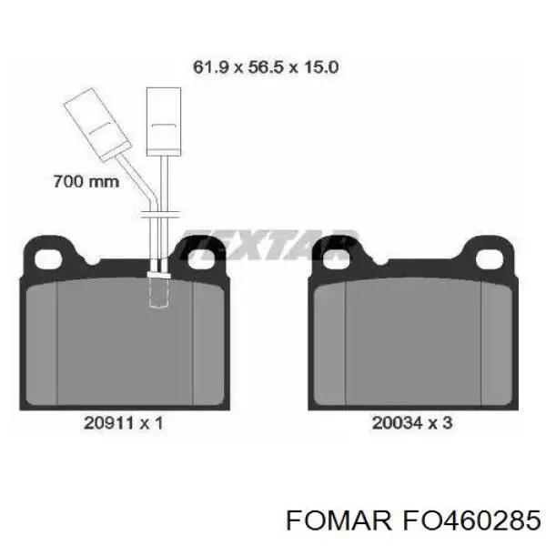 Задние дисковые колодки Fomar Roulunds FO460285