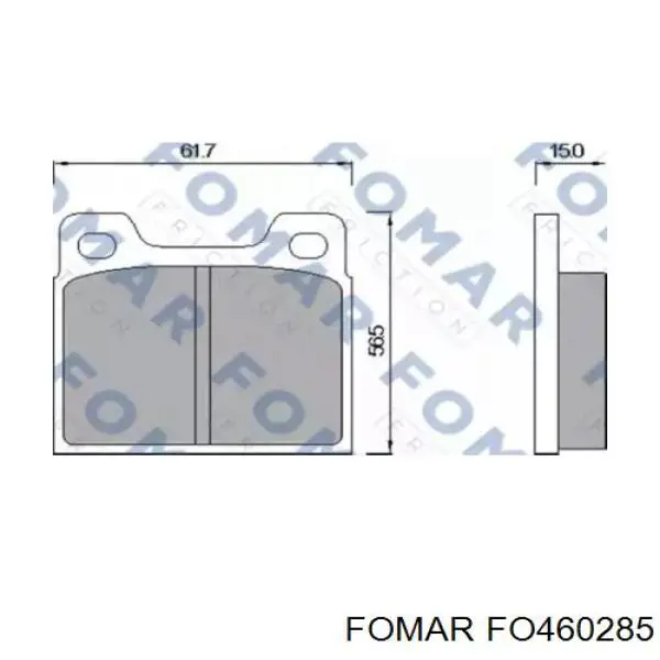 Колодки гальмівні передні, дискові FO460285 Fomar Roulunds