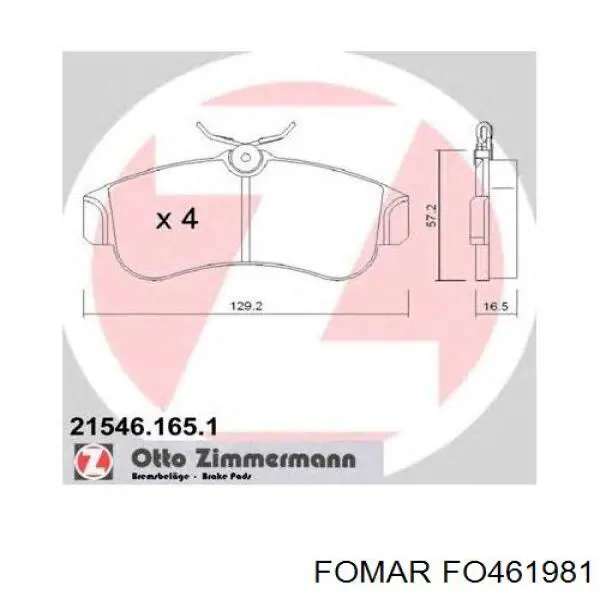 Передние тормозные колодки FO461981 Fomar Roulunds