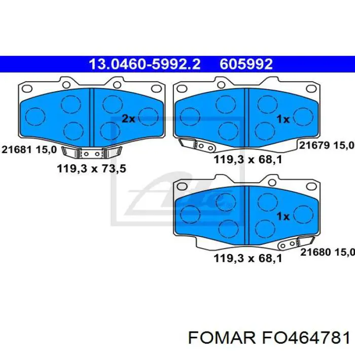 FO464781 Fomar Roulunds Колодки передние
