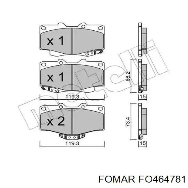 Колодки Fomar Roulunds FO464781 цена, от 17.37 USD