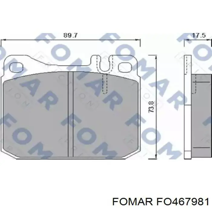 FO 467981 Fomar Roulunds колодки тормозные передние дисковые