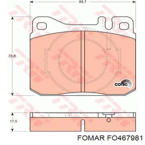 Передние тормозные колодки 467981 Fomar Roulunds