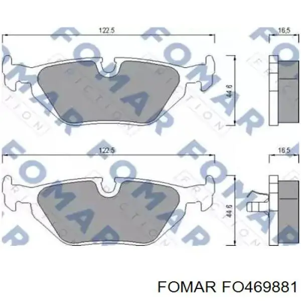FO469881 Fomar Roulunds колодки тормозные задние дисковые