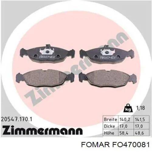 Купить FO470081 Fomar Roulunds Колодки тормозные