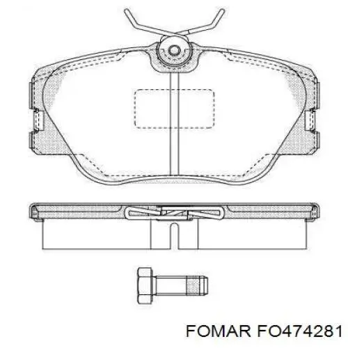 Передние тормозные колодки FO474281 Fomar Roulunds