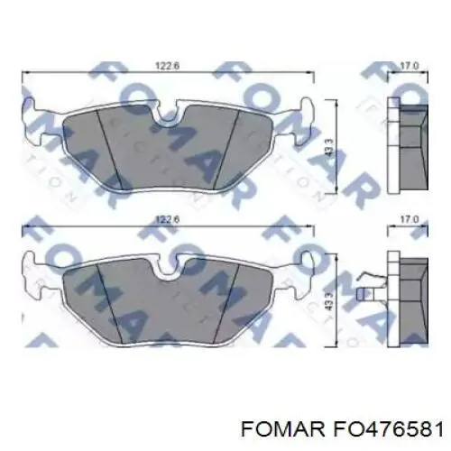 Pastillas de freno traseras FO476581 Fomar Roulunds