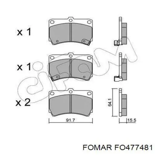 FO477481 Fomar Roulunds Колодки передние