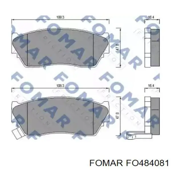 FO484081 Fomar Roulunds sapatas do freio dianteiras de disco