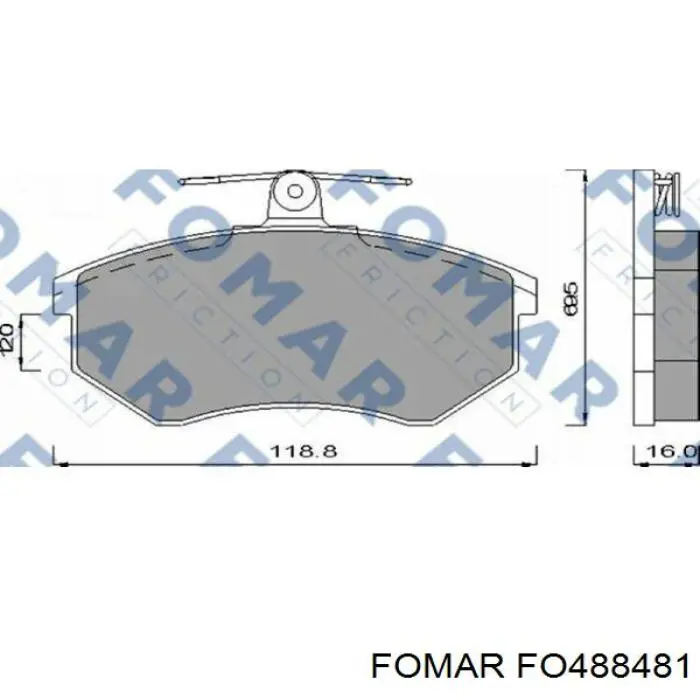 FO 488481 Fomar Roulunds sapatas do freio dianteiras de disco