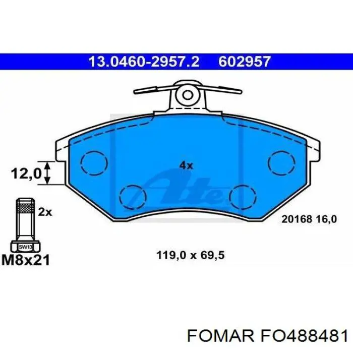 Купить FO488481 Fomar Roulunds Колодки тормозные