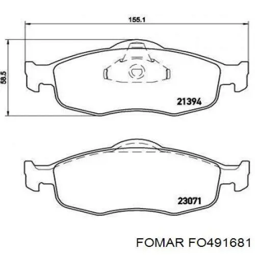 Передние тормозные колодки 97BX2K021BC Ford