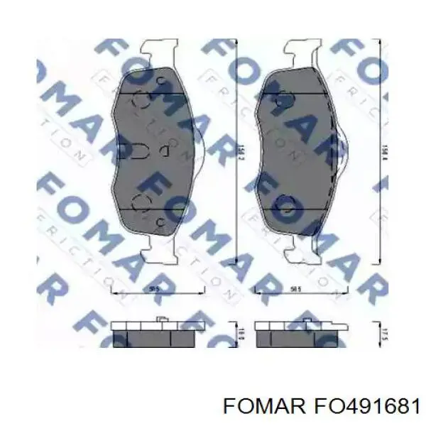 Передние тормозные колодки FO491681 Fomar Roulunds