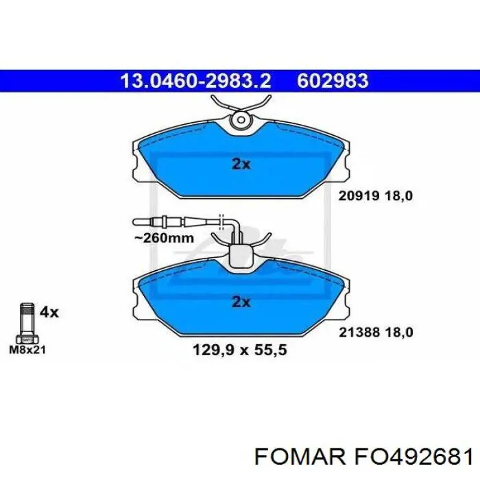 Колодки Fomar Roulunds FO492681 цена, от 19.65 USD