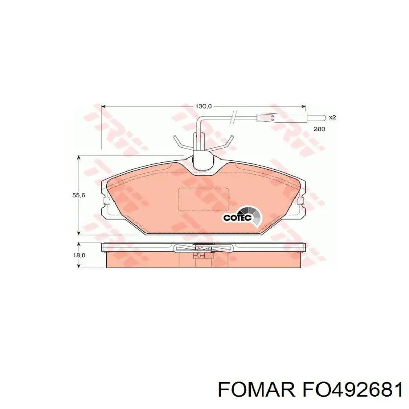 Передние тормозные колодки FO492681 Fomar Roulunds