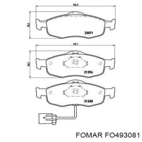 Передние тормозные колодки FO493081 Fomar Roulunds