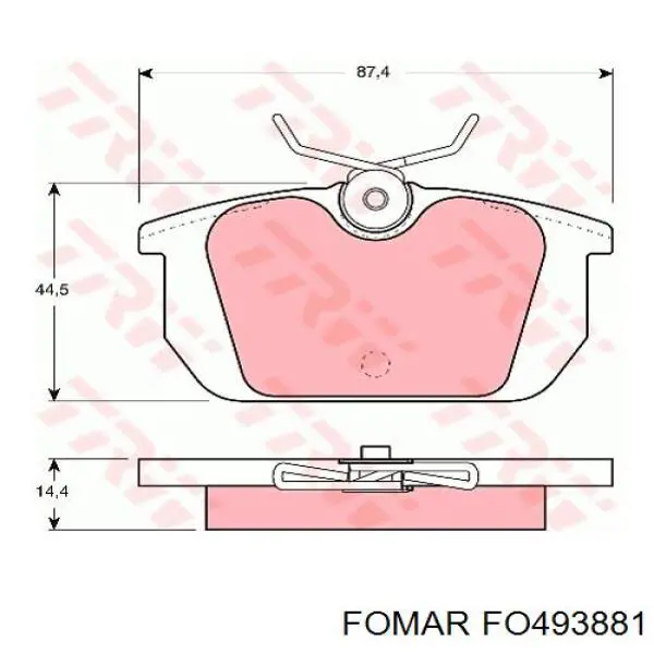 Купить FO493881 Fomar Roulunds Колодки тормозные задние, дисковые