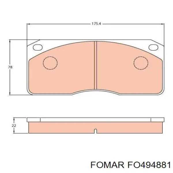 Передние тормозные колодки FO494881 Fomar Roulunds