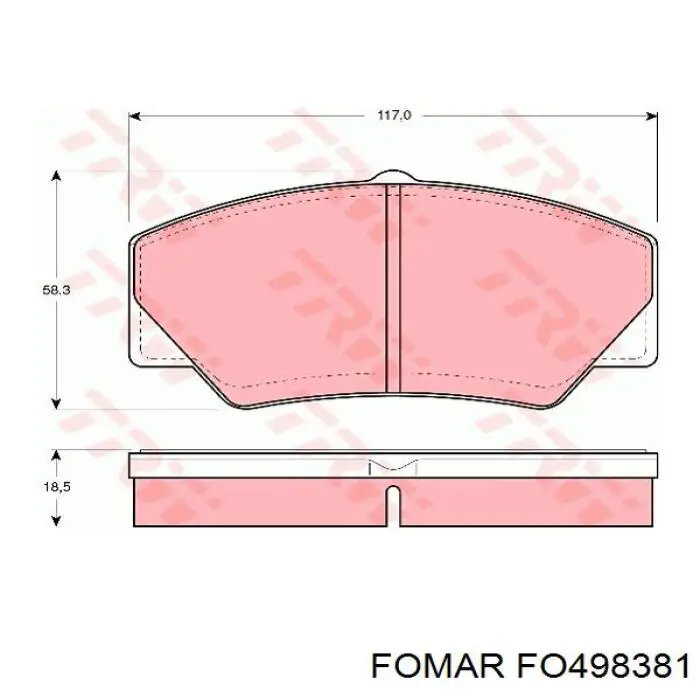 Передние тормозные колодки FO498381 Fomar Roulunds