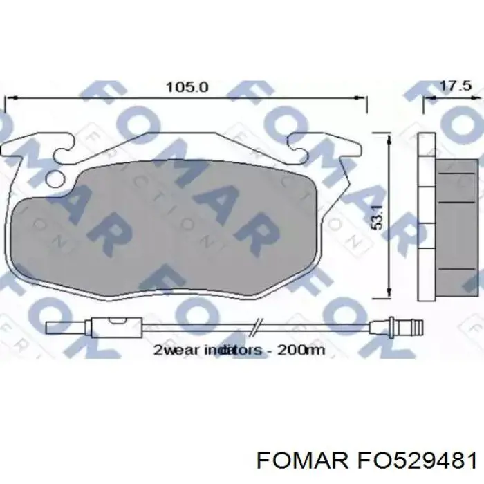 FO 529481 Fomar Roulunds колодки тормозные передние дисковые
