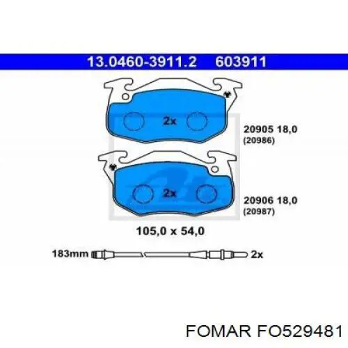 Купить FO529481 Fomar Roulunds Колодки тормозные