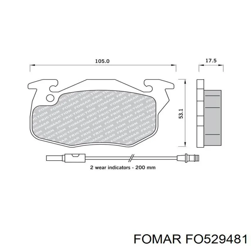 Колодки гальмівні передні, дискові FO529481 Fomar Roulunds