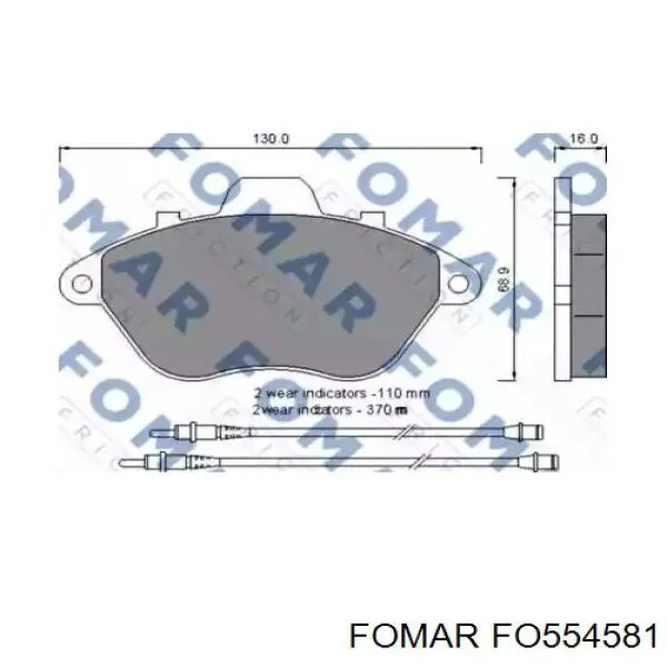 Передние тормозные колодки FO554581 Fomar Roulunds