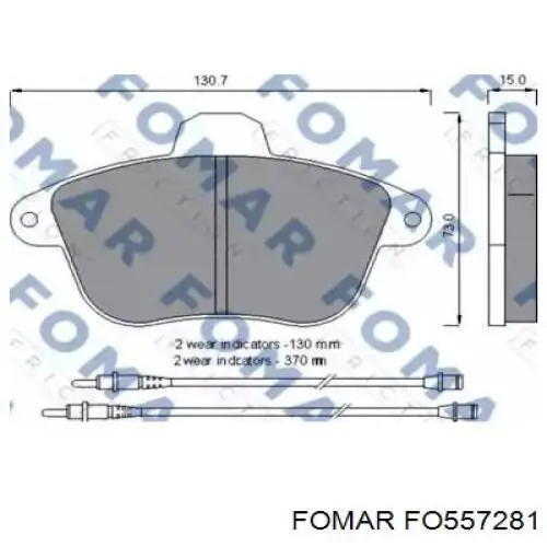 Передние тормозные колодки FO557281 Fomar Roulunds