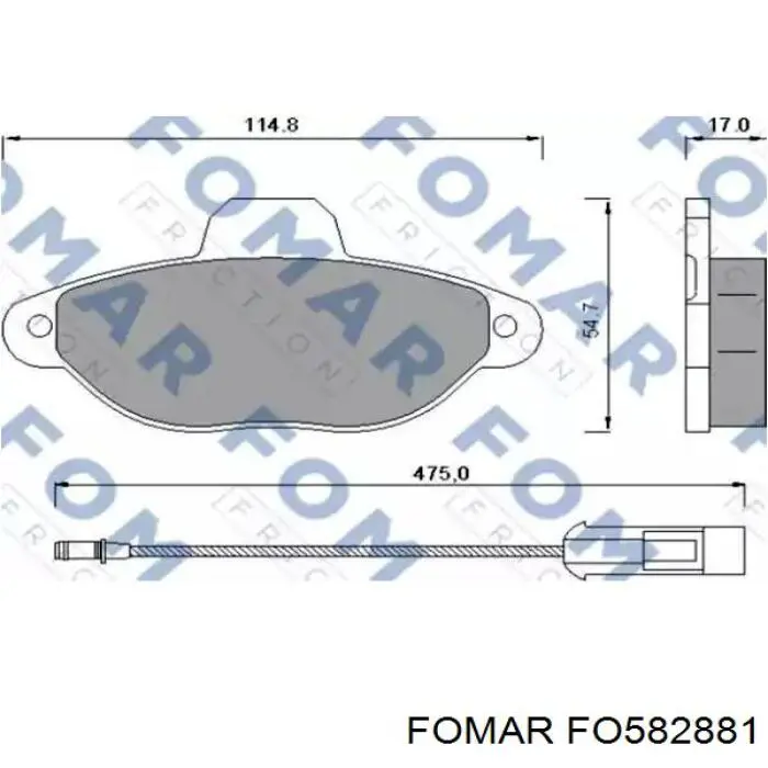 Передние тормозные колодки FO582881 Fomar Roulunds