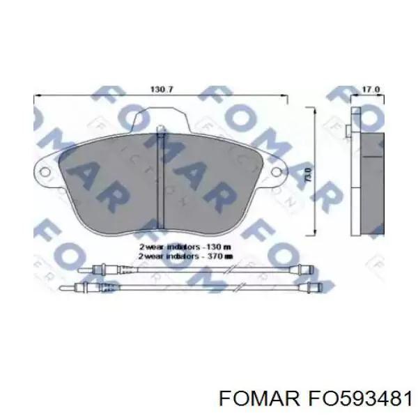 Передние тормозные колодки FO593481 Fomar Roulunds