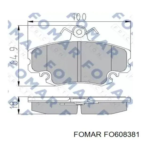 Передние тормозные колодки FO608381 Fomar Roulunds