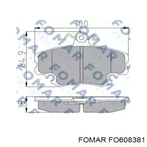 Pastillas de freno delanteras FO608381 Fomar Roulunds