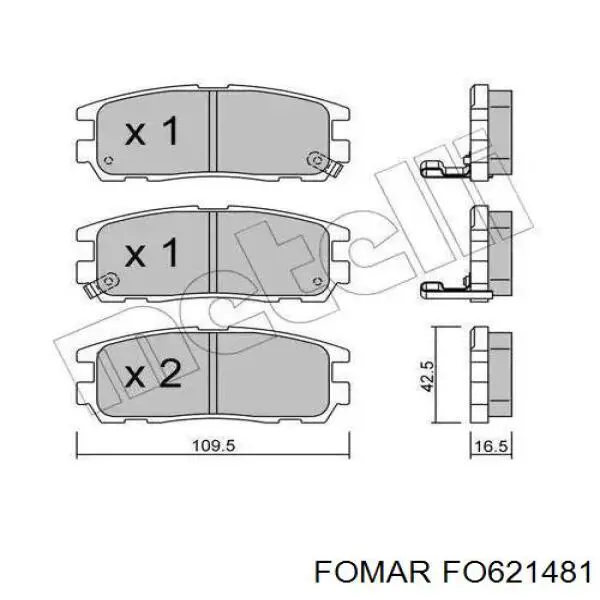 Купить FO621481 Fomar Roulunds Колодки тормозные задние, дисковые