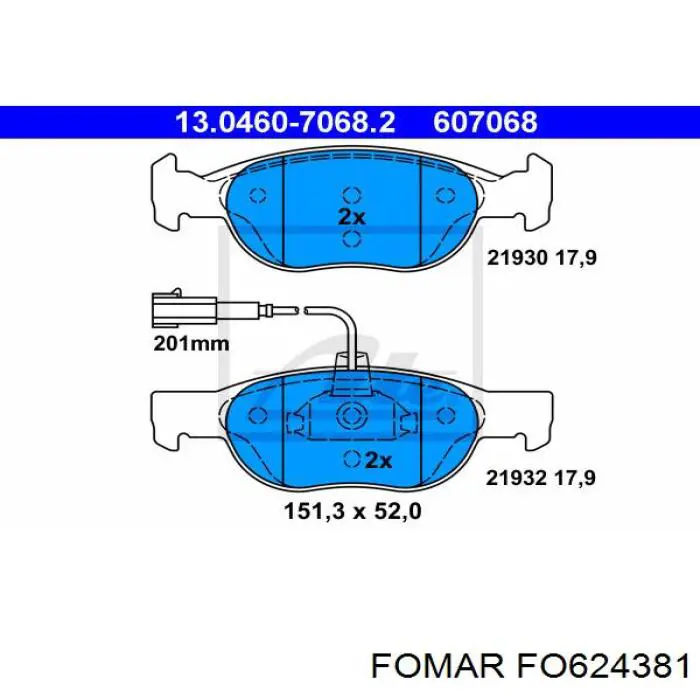 Тормозные колодки Fomar Roulunds FO624381