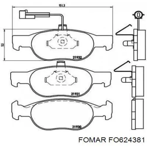FO624381 Fomar Roulunds Колодки передние