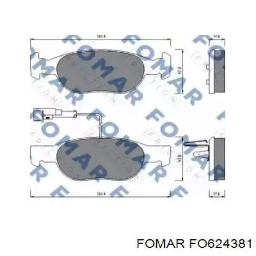 FO 624381 Fomar Roulunds колодки тормозные передние дисковые