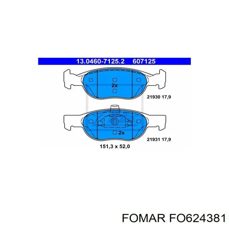 Купить FO624381 Fomar Roulunds Колодки тормозные
