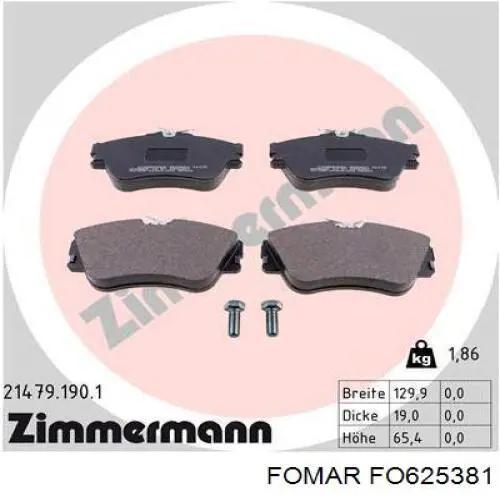 Купить FO625381 Fomar Roulunds Колодки тормозные