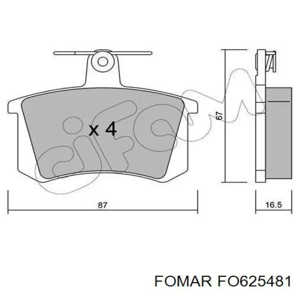 Задние дисковые колодки Fomar Roulunds FO625481