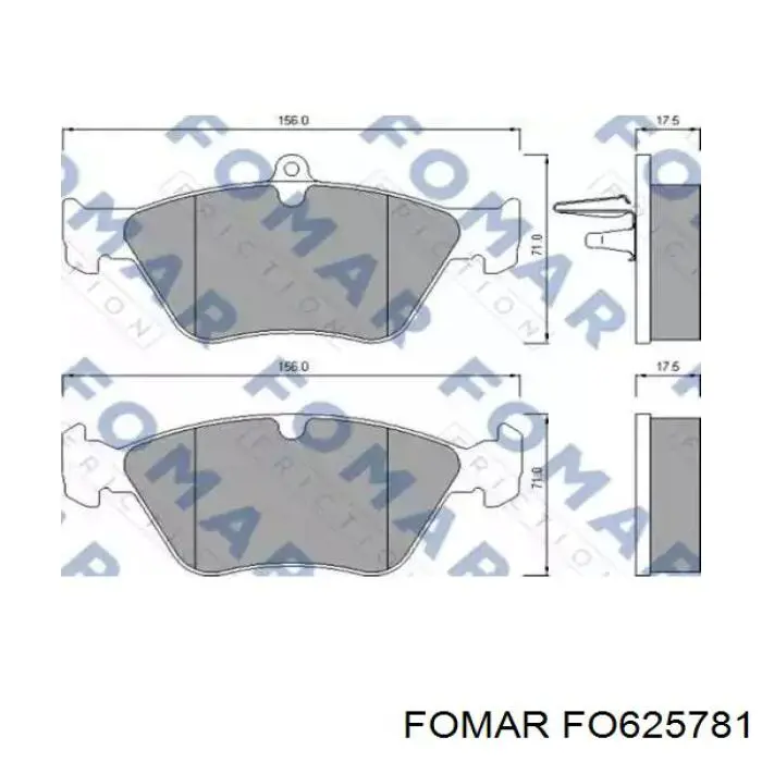 Передние тормозные колодки FO625781 Fomar Roulunds