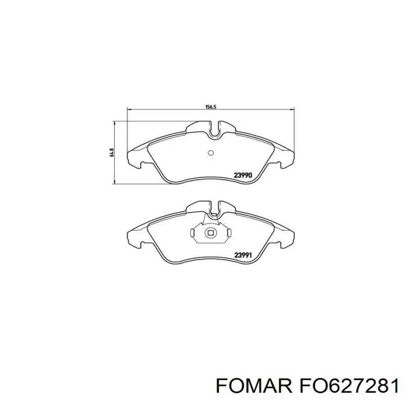 Передние тормозные колодки FO627281 Fomar Roulunds