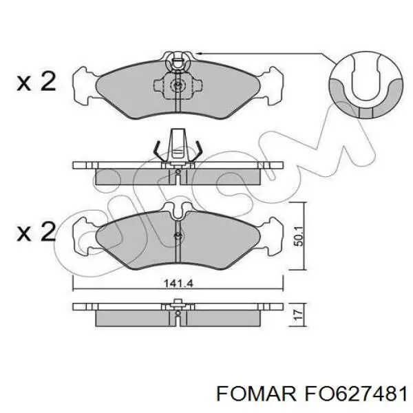 FO627481 Fomar Roulunds Колодки тормозные дисковые комплект