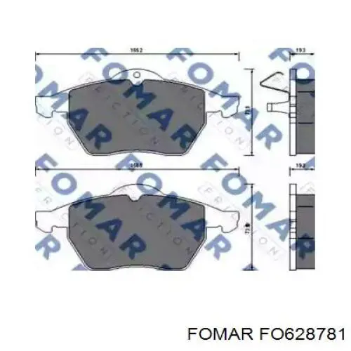 FO628781 Fomar Roulunds колодки тормозные передние дисковые