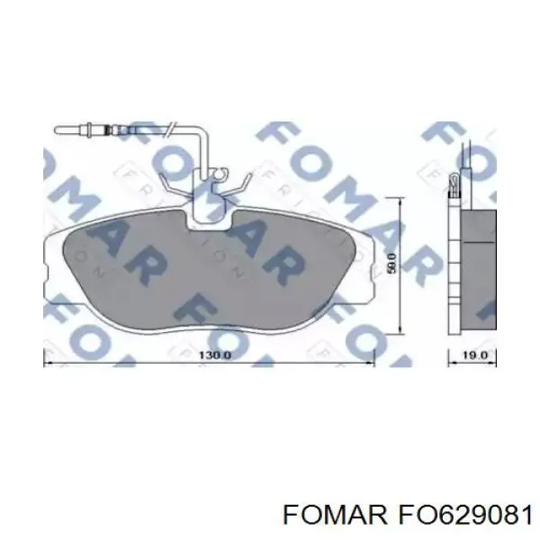 Колодки гальмівні передні, дискові FO629081 Fomar Roulunds
