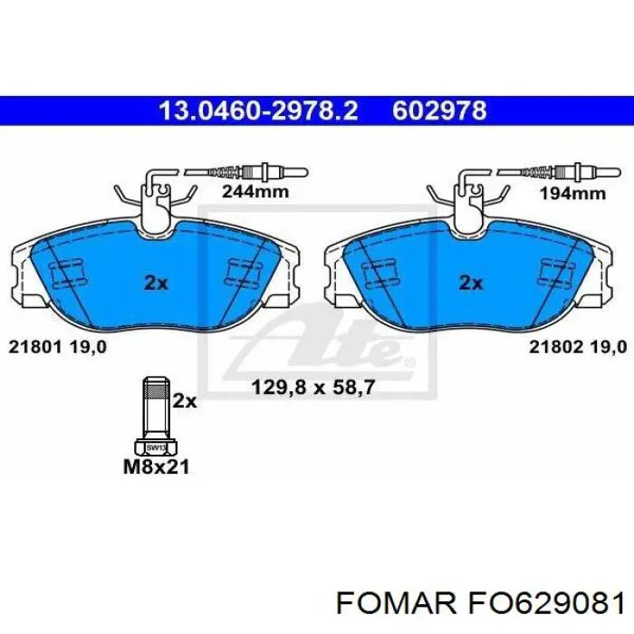 Купить FO629081 Fomar Roulunds Колодки тормозные